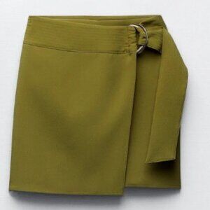 NWOT Beautiful olive green wrap skirt zara sz large